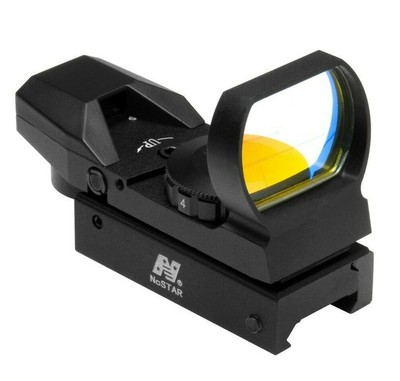 NcSTAR 4-Reticle Red Dot Reflex Sight Picatinny Mount BLK~