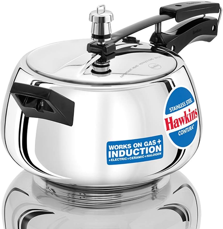 Stainless Steel Contura Induction Compatible Pressure Cooker, 5 Litre, Silver (S