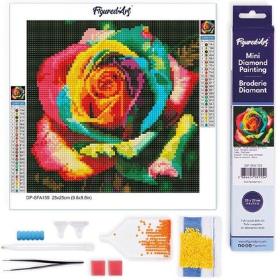 Figured'Art Mini Diamond Painting Erwachsene 25x25cm Ganze Leinwand gerollt