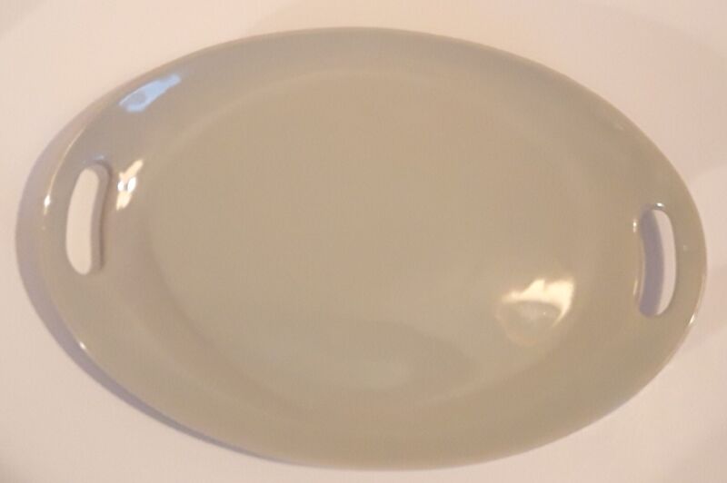 Le Regalo Gray Tone Stoneware Large Food Serving Platter 13.75" x 9.5" Oven Safe