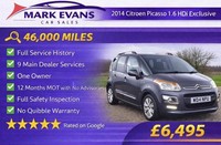 2014 Citroen C3 Picasso 1.6 HDi 8V Exclusive 5dr MPV Diesel Manual