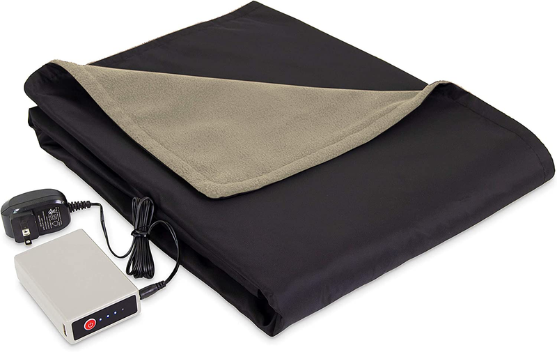 Eddie Bauer Portable Heated Electric Throw Blanket-Rechargeable Lithium Battery