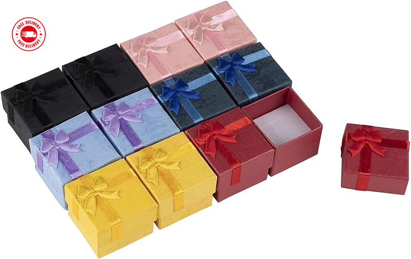 Es With Lids And Bows For Rings/earrings 6 Colors, 1.5