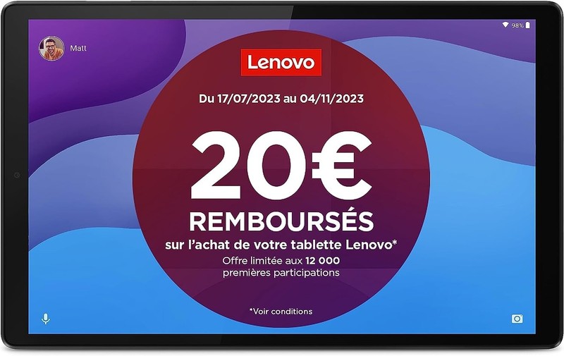 Lenovo Tab M10 Hd 2e GÃ©N Tablette Tactile 10,1 Pouces Mediatek Helio P22t 4 Go