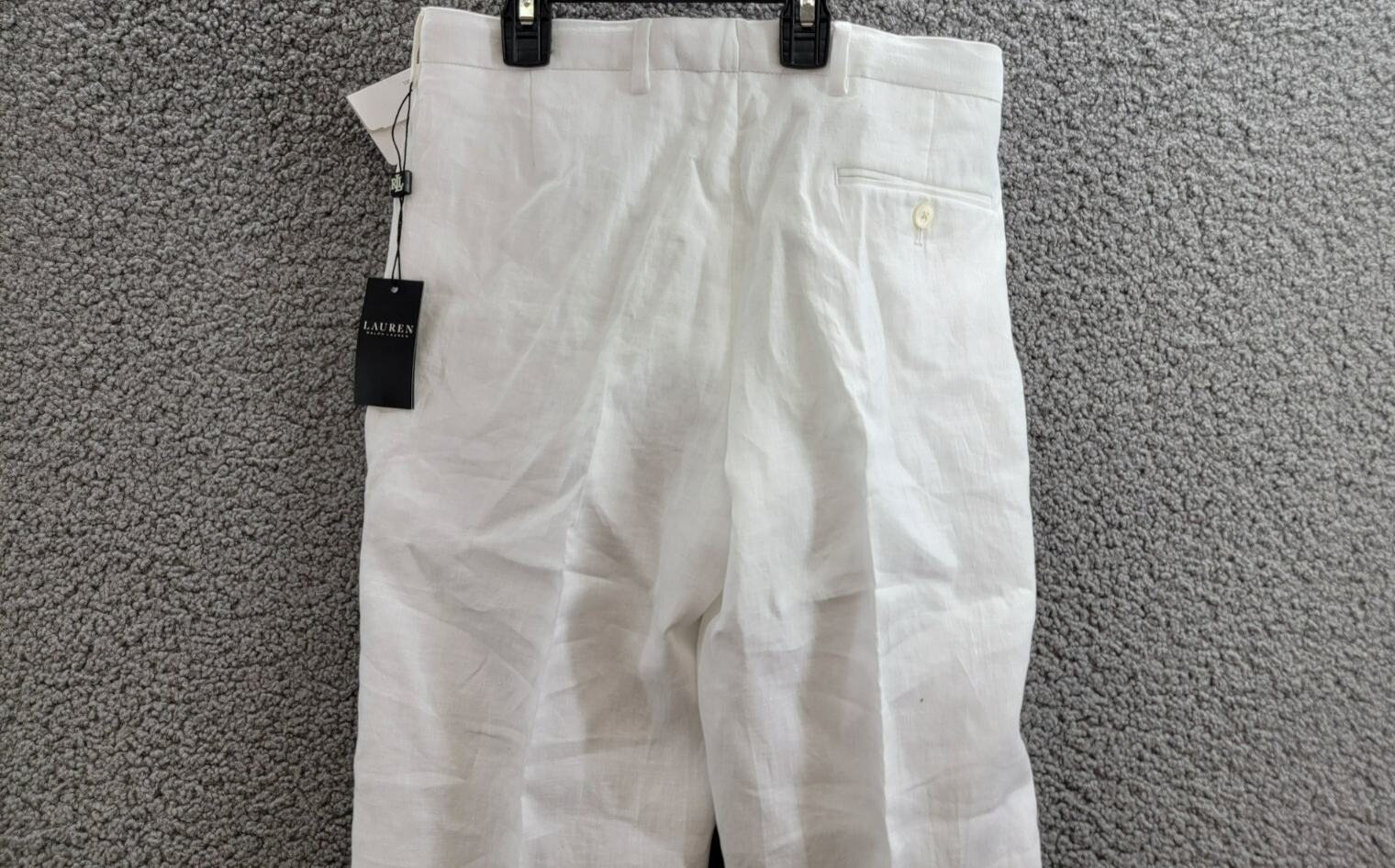 Lauren Ralph Lauren Straight Leg Linen Dress Pants Big Boys 20R White Hook & Bar - Picture 14 of 17