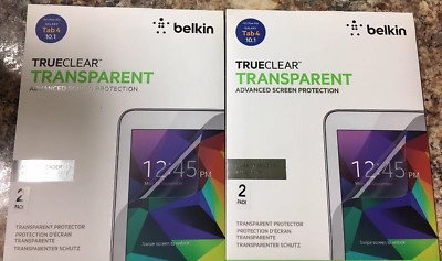 2- TrueClear Transparent Screen Protector 2-Packs Samsung GALAXY Tab 4 10.1 NEW