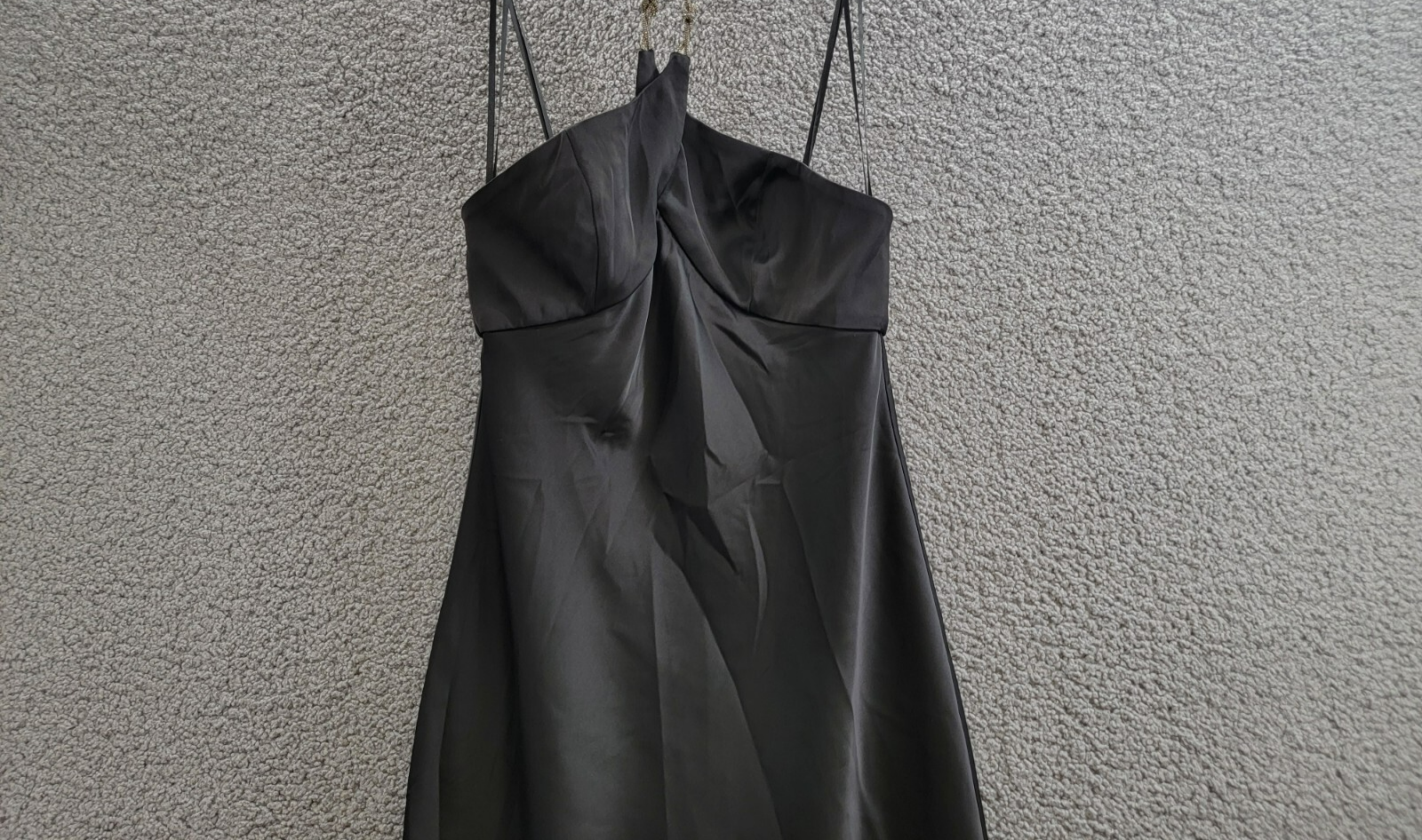 Liv Foster Quinn Chain Halter Neck Dress Women's 4 Black Solid Back Zip Closure - Picture 3 of 17