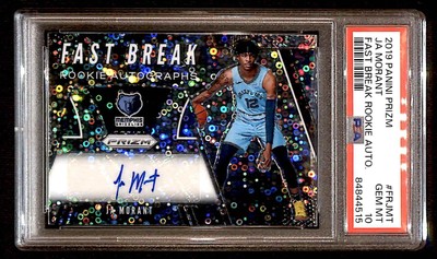 2019-20 Prizm Fast Break Rookie Auto Ja Morant #FR-JMT PSA 10 R6220J