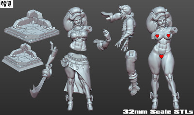 Garage Kit Amazon Lady with Captive  by Gaz Minis