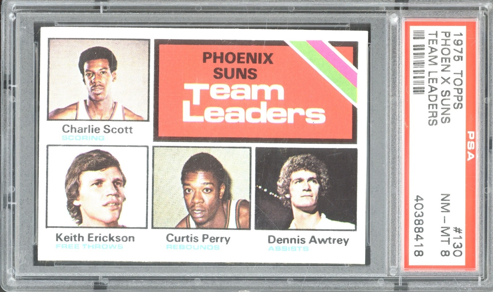 1975 Topps Team Leaders #130 Phoenix Suns NM-MT PSA 8