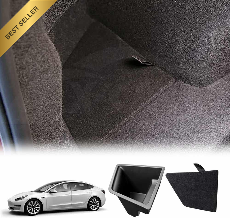Rear Trunk Storage Box Organizer Left Side Bins for Tesla Model 3 Interior Acces