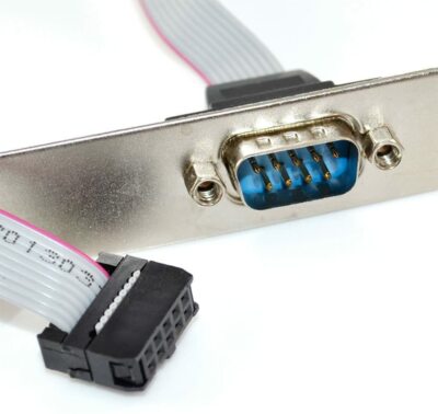 DB9 DB-9 RS232 9-Pin Com Port Serial Header Ribbon Cable LP Low Profile bracket