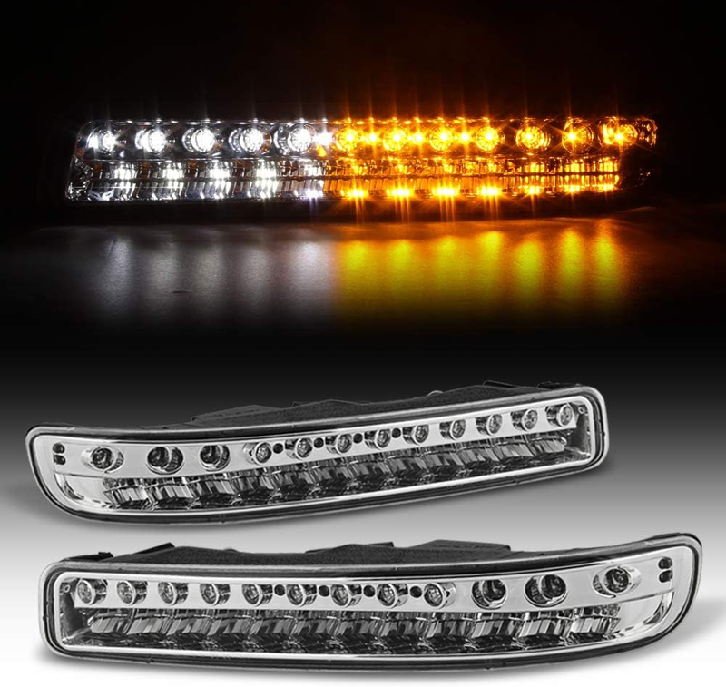 Chrome LED Bumper Lights Signal for 1999-2006 GMC Yukon Sierra 1500 2500 3500