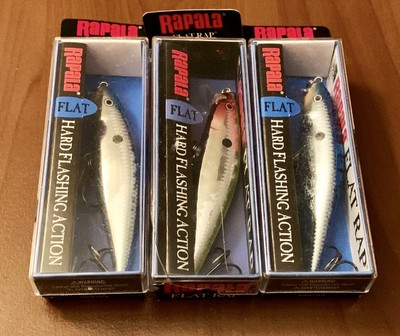 3 Rapala Flat Rap Minnow FLR-8 Jerkbait Lures SILVER BLUE/CLOWN