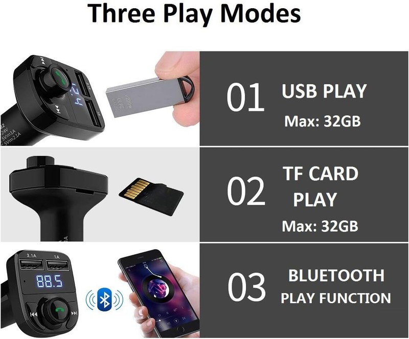 Handsfree Call Car Charger Wireless Bluetooth Fm Transmitter Radio Receiver Pack