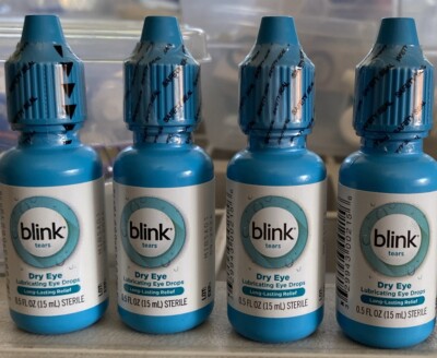 FOUR 15mL Blink Tears Dry Eye Mild-Moderate Long Lasting Relief Exp 2/25+