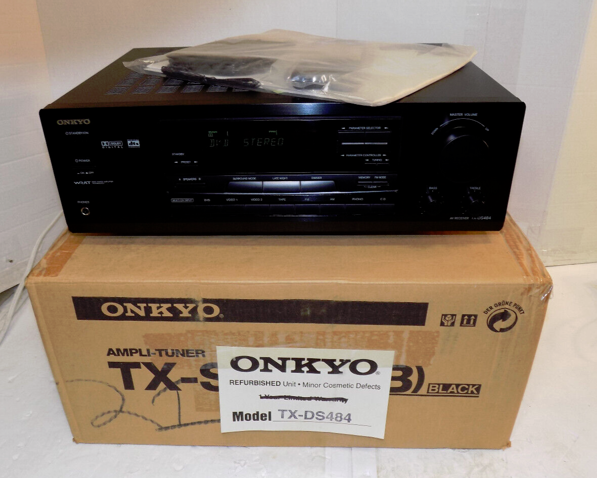 ONKYO TX-DS 484 A/V Surround Sound Receiver 5.1 Factory Refurbished
