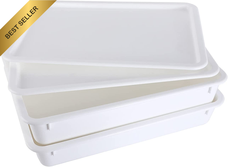 Pizza Dough Proofing Box - Stackable Commercial Quality Trays with Covers (17.25