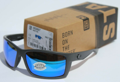 COSTA DEL MAR Reefton 580G POLARIZED Sunglasses Matte Gray/Blue Mirror 580 NEW
