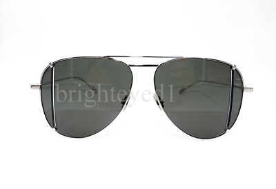 Pre-owned Saint Laurent Authentic Yves  Silver Aviator Sunglasses Sl 193 T Cut-001 In Gray