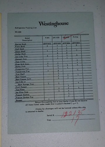 1955 WESTINGHOUSE Bottom Mounted Freezer REFRIGERATOR Care Use Guide + Ephemera