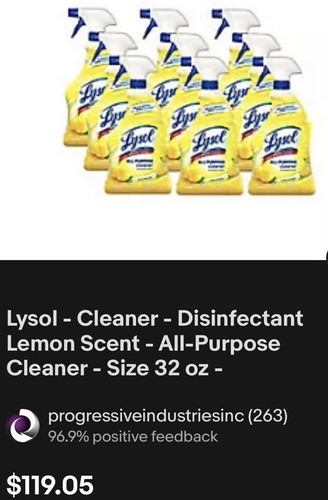 Lysol All Purpose Cleaner Spray, Lemon Breeze, 64oz (10X32oz) 10 Bottles!!! Best
