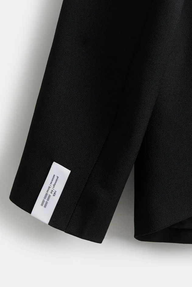 Pre-owned H&m Rokh Button-detail Wool Blazer For Men (black) Fast Ship