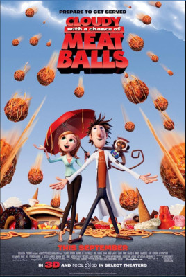 CLOUDY WITH A CHANCE OF MEATBALLS ORIGINAL 27x40 POSTER (2009) FARIS & HADER