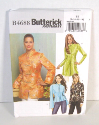 Butterick Fast & Easy Jackets (4 Styles) 4688 Misses' 8-14 Pattern Uncut
