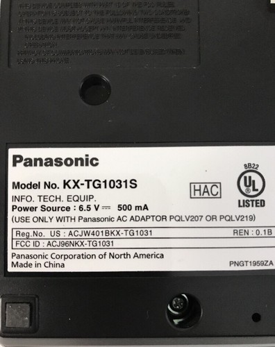 Panasonic Cordless Phone Base Charging Station Answering Machine