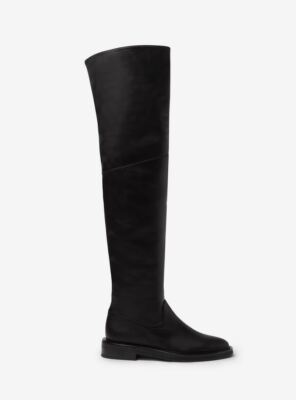 Pre-owned Tamara Mellon Black Nappa Tempest Over The Knee Boots 15mm Heels $950
