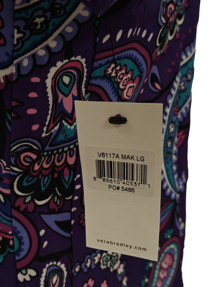 Vera Bradley Halo V6117 MAK  Makani Paisley Blackberry V-Neck Print Scrub Top