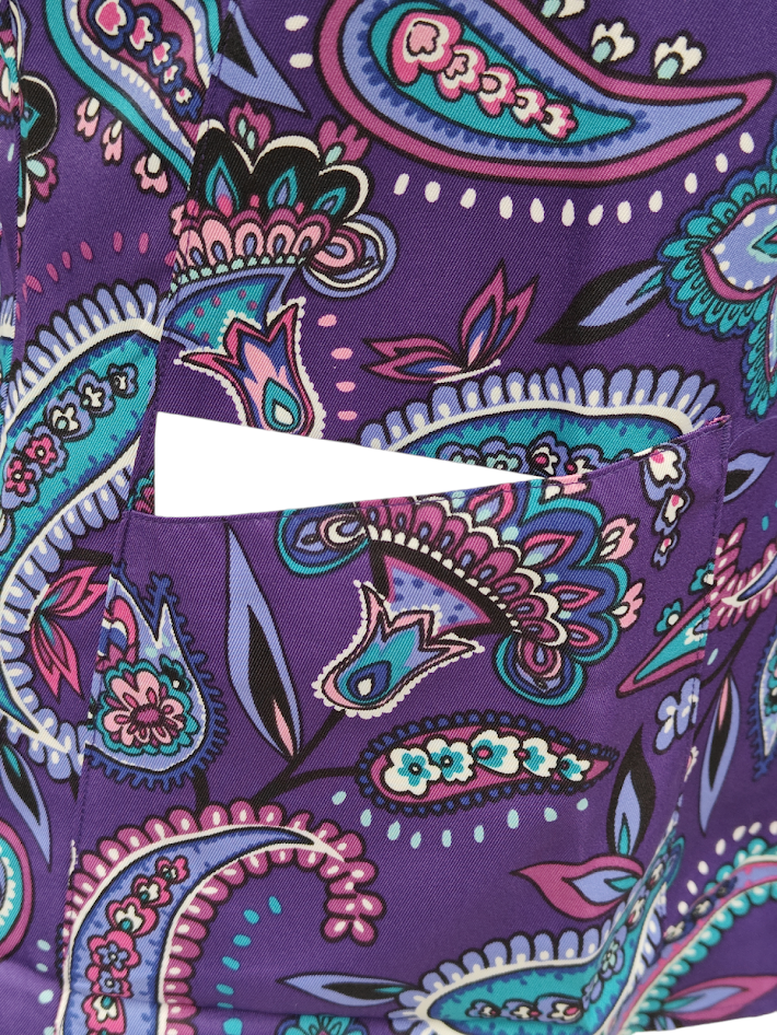 Vera Bradley Halo V6117 MAK  Makani Paisley Blackberry V-Neck Print Scrub Top