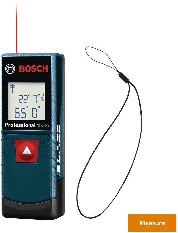 Bosch Blaze 65 Ft Laser Distance Measurer Glm 20 X Brand New