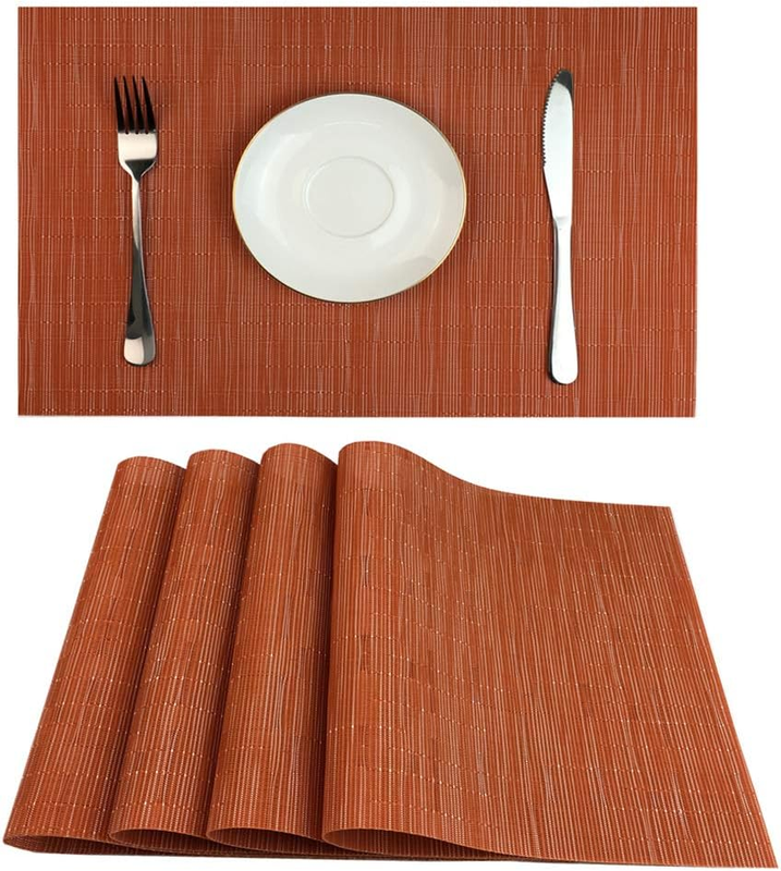 Placemats Set of 4 for Dining Table Heat-Resistant Washable Place Mats Woven Vin