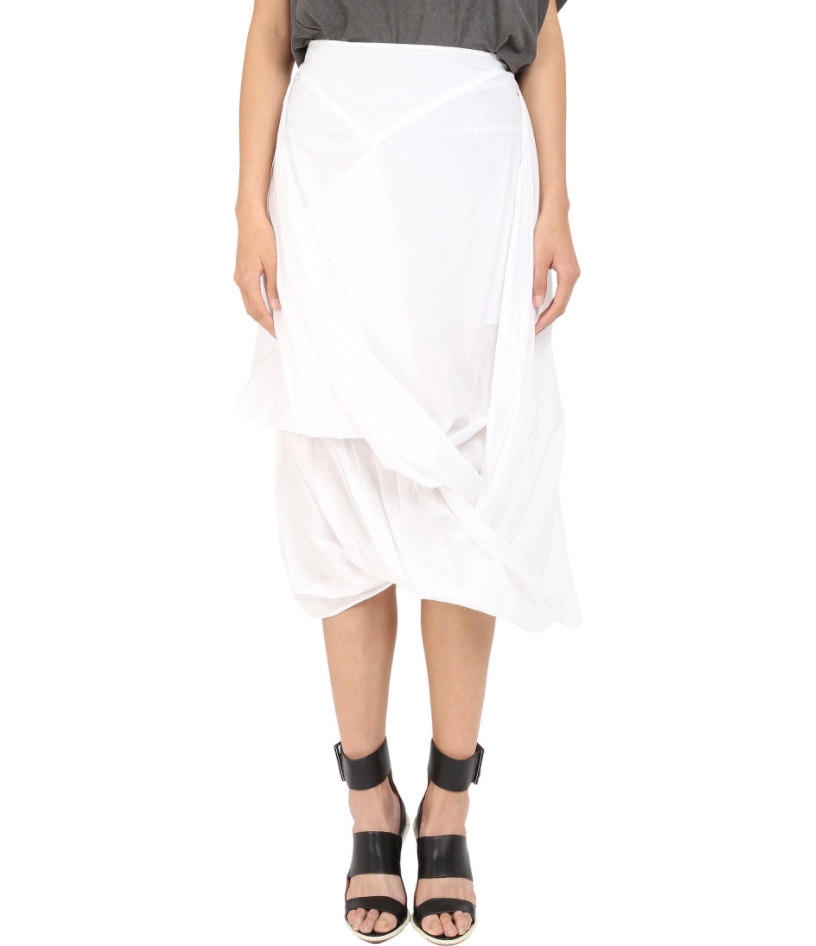 Pre-owned Vivienne Westwood L102401 Women's White Asymmetrical Hem Midi Skirt Size 42