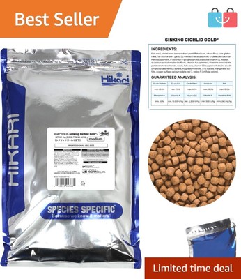 Premium Sinking Cichlid Gold Pellets 2.2 pounds - For Vibrant Tropical Fish