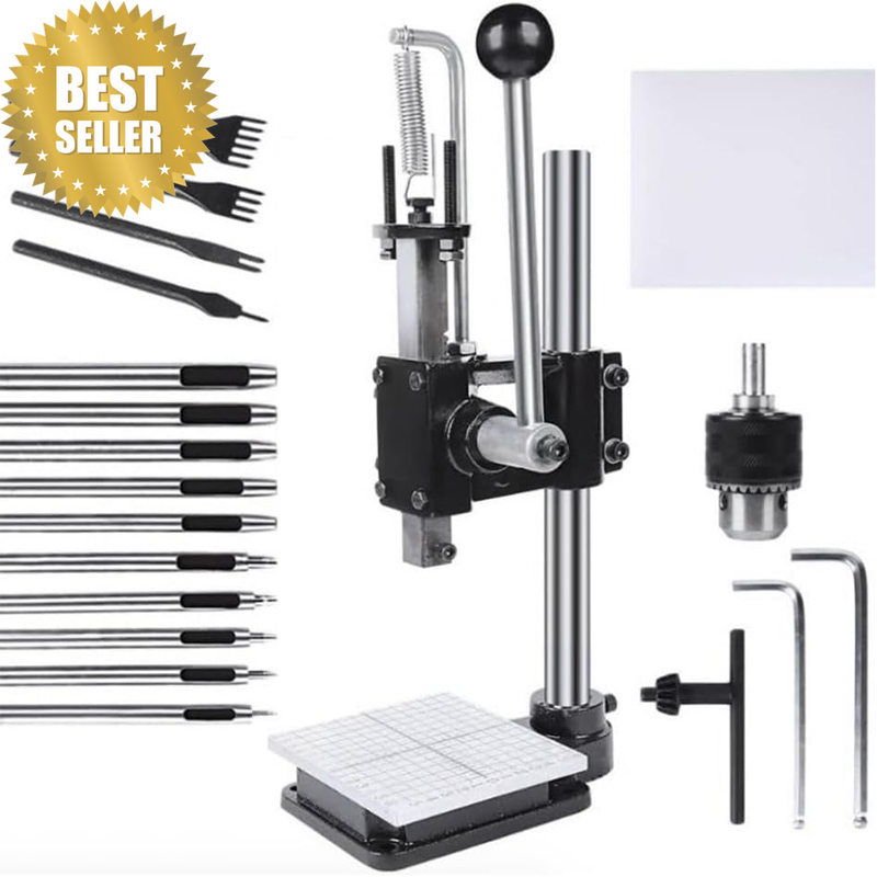 Leather Hole Puncher Hand Punching Machine Manual Press Puncher Leather Stamp Pr