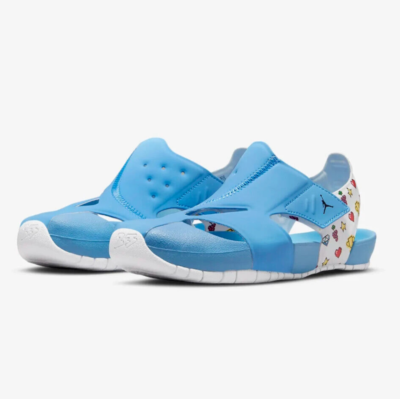 NWB Nike Jordan Flare Little Kids Shoe 2Y Carolina Blue White