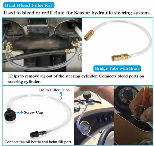 Boat Bleed Kit Filler Kit For Seastar Hydraulic Steering Systems Bleeder Hose