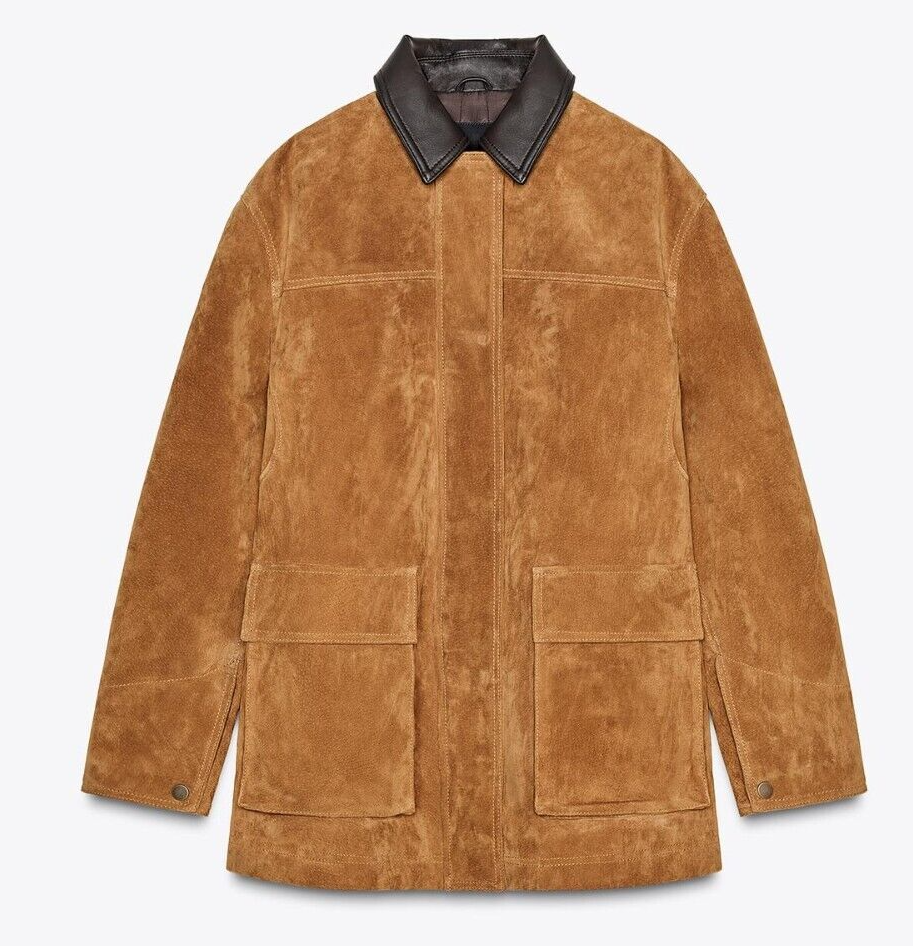 ZARA WOMAN 100% SUEDE JACKET ZW COLLECTION LIMITED EDITION ZARA WOMAN 100% SUEDE JACKET ZW COLLECTION LIMITED EDITION