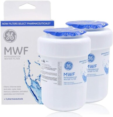 2 PACK GE MWF MWFP GWF 46-9991 Smartwater Refrigerator Water Filter Replacement