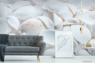 3D White Shell Self-adhesive Removable Wallpaper Murals Wall 124