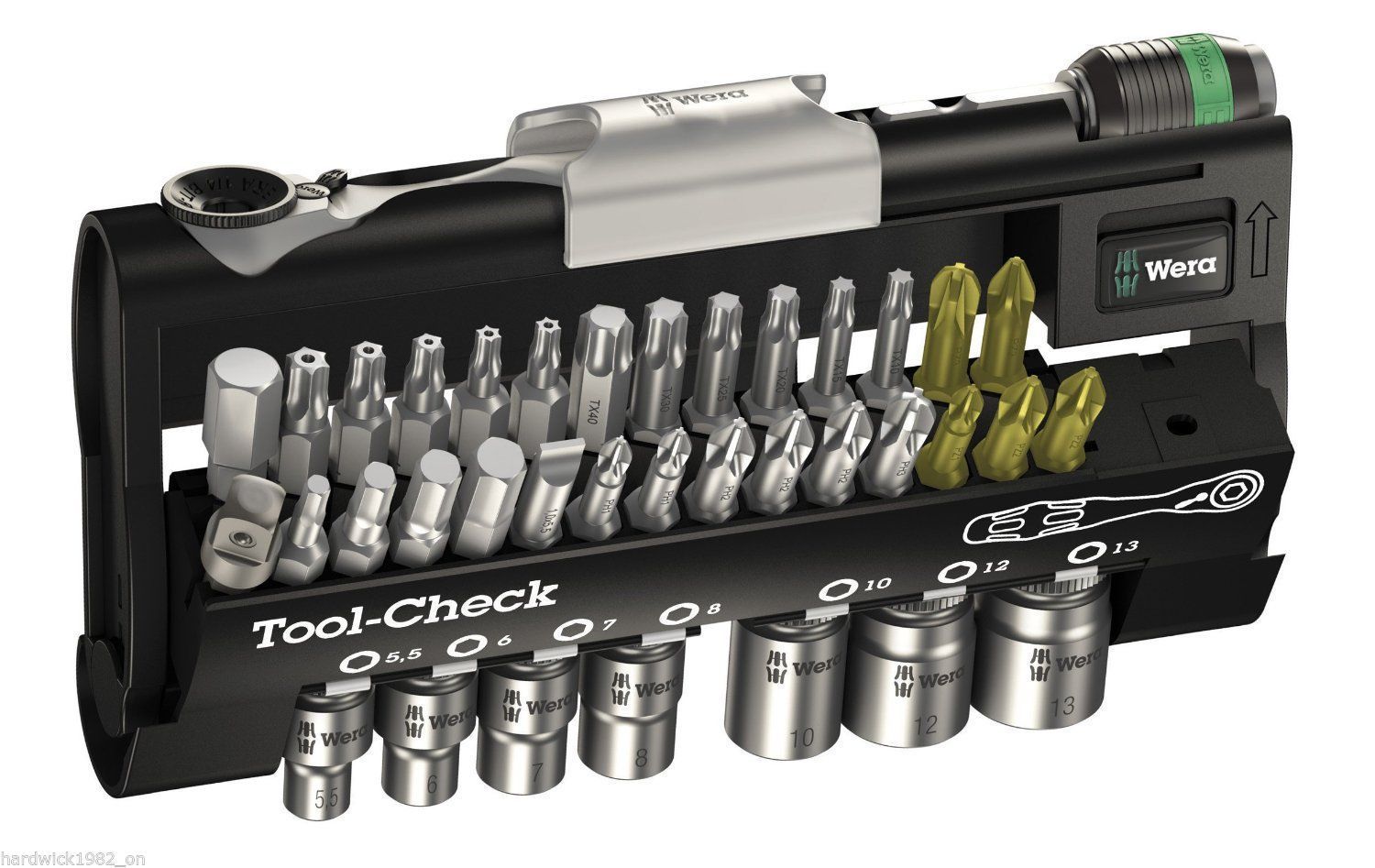 Wera Tools 05073220001 Tool Check 1 SB Ratchet & Bit Holder & Bits 1/4