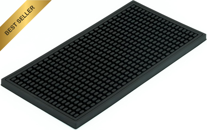 Silicone Bar Mat 15x30cm, Heat-Resistant Spill-Proof Coaster for Home Bar, Coffe
