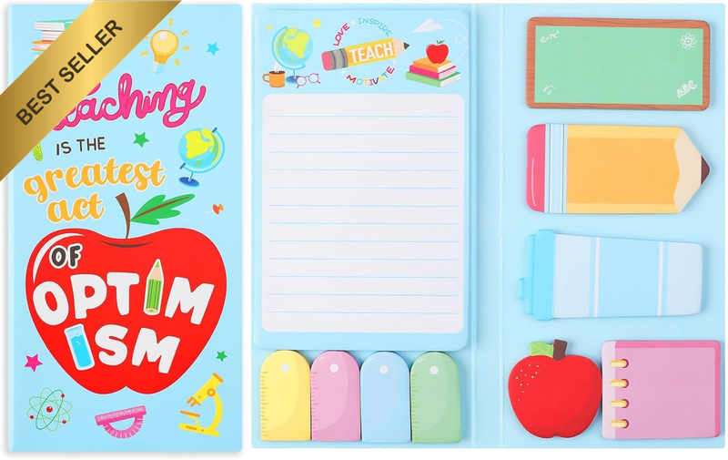 Teacher Post It Notes,Teachers Gift,Book Sticky Notes,Teachers Appreciation Gift