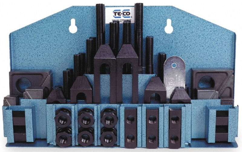 TE-CO USA #20413, 52pc Machinist Clamp Kit For 1/2" T-Slots, 3/8-16 Studs