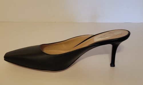 Pre-owned Gianvito Rossi Pointed-toe Leather Heeled Mules Nappa Black Eu 37 Sz 7