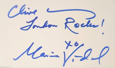 SIGNED Maria Vidal 3x5 Index Card w COA Body Rock Dance 1984 80s Synth