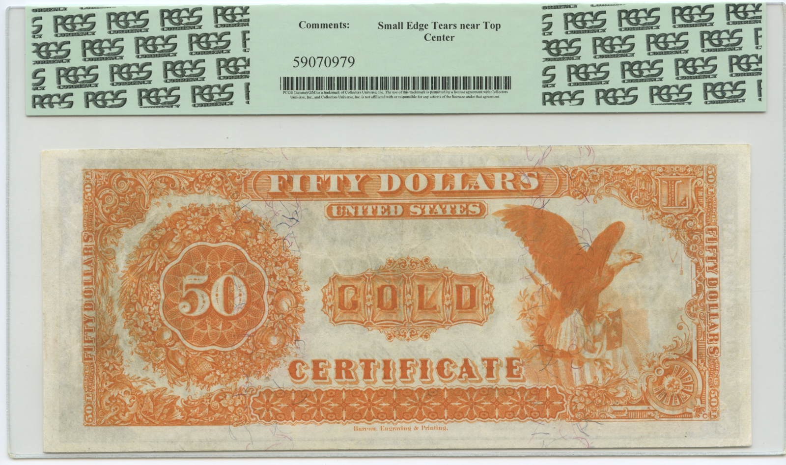 $50 1882 Gold Certificate XF 45 PCGS FR# 1197